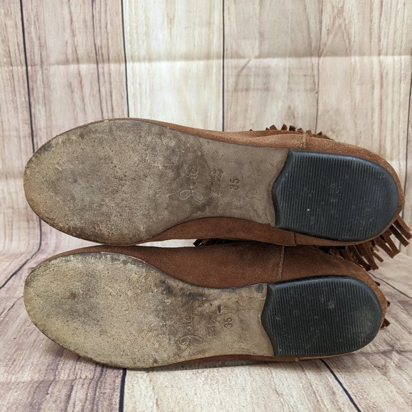 JOIE Festival Fringe Flat Boot 35 Boho Cognac Suede - Picture 7 of 9